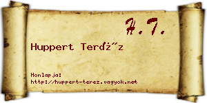 Huppert Teréz névjegykártya