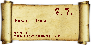 Huppert Teréz névjegykártya